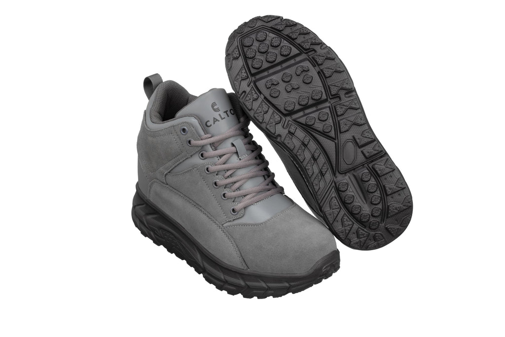 CALTO - S22800 - 4 Inches Taller (Grey) - Hiking Style Boots