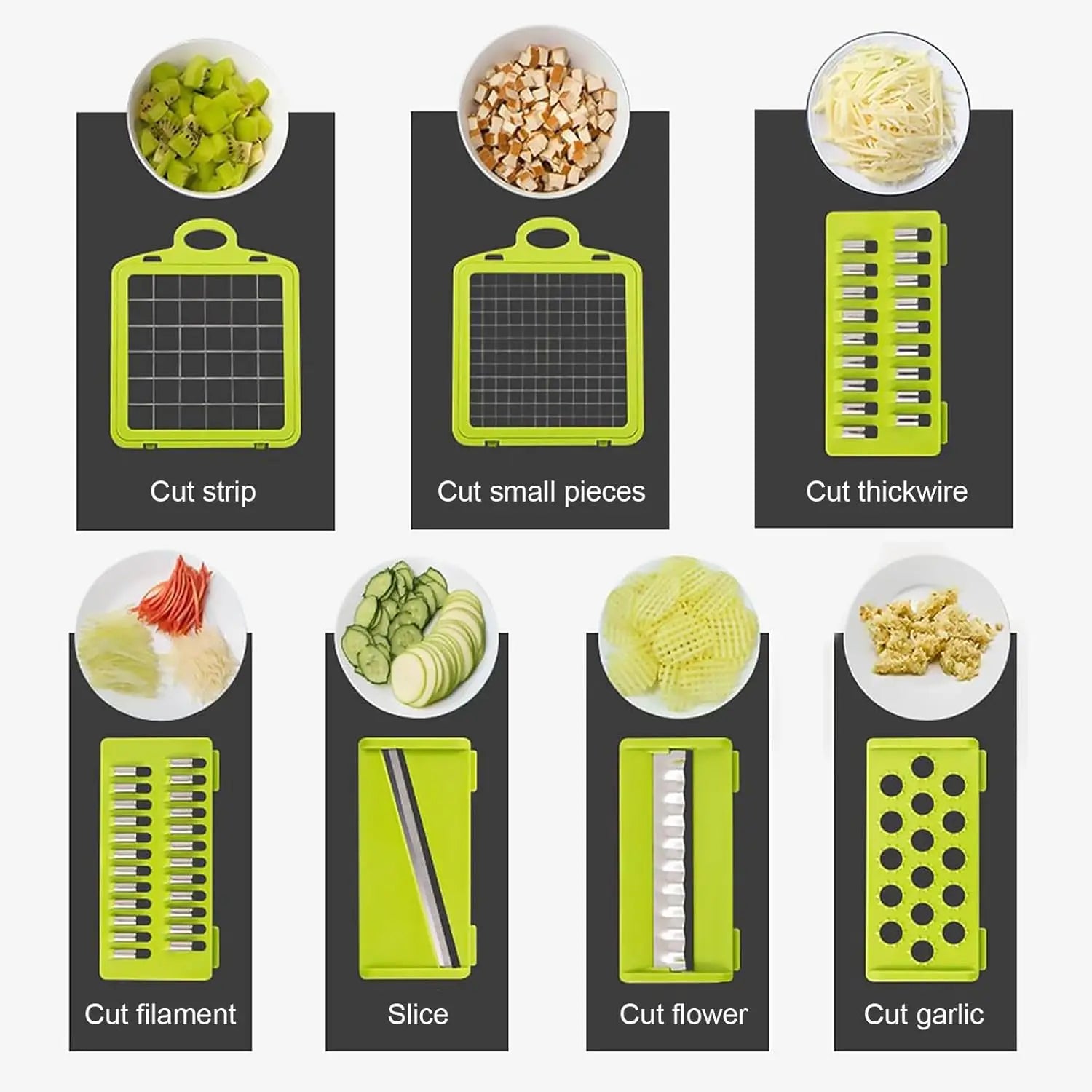 16-in-1 Multifunctional Kitchen Food Chopper, Professional Vegetable Slicer with Stainless Steel Blades