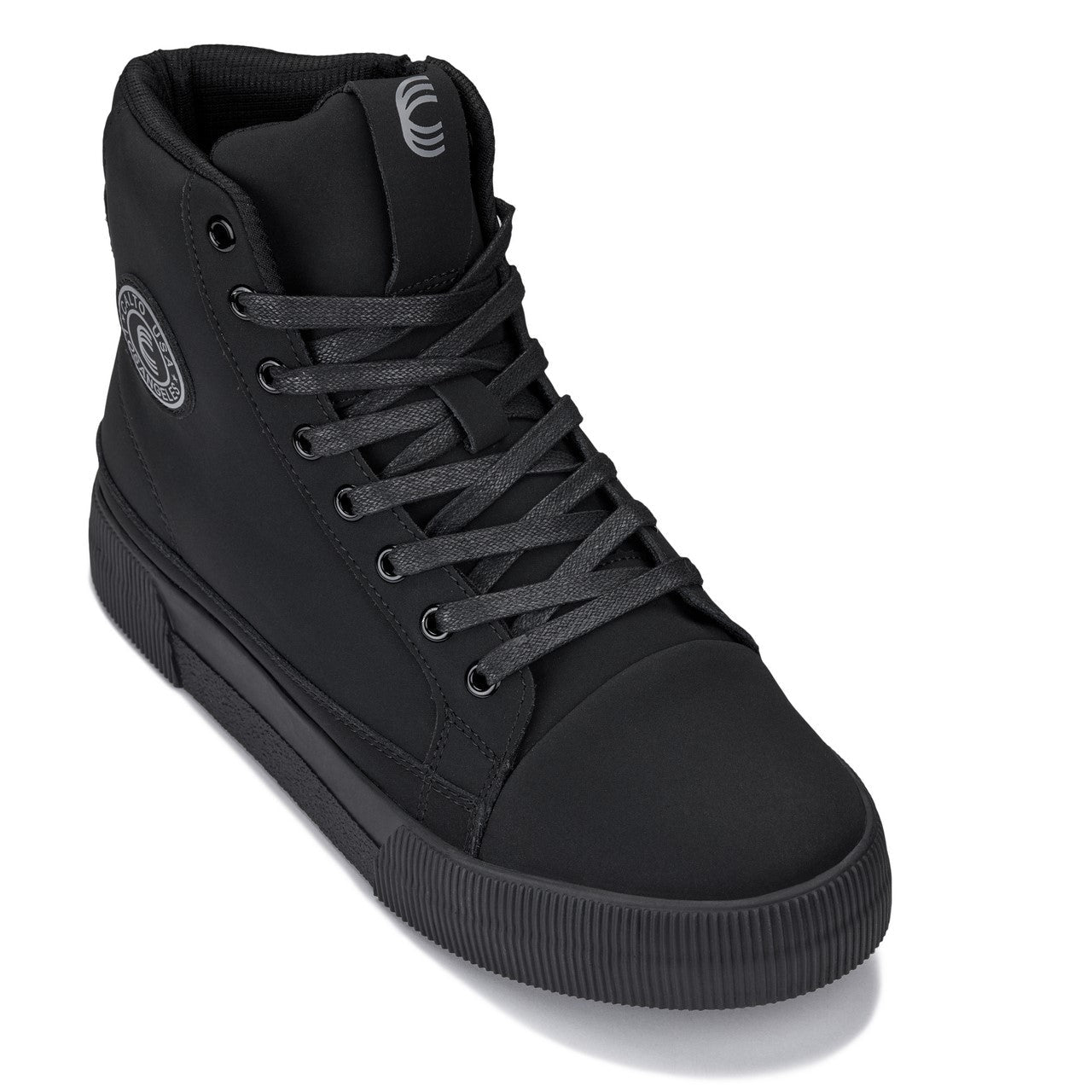 Men's Black Cap Toe High Top Zip-Up Sneaker Boots S3421