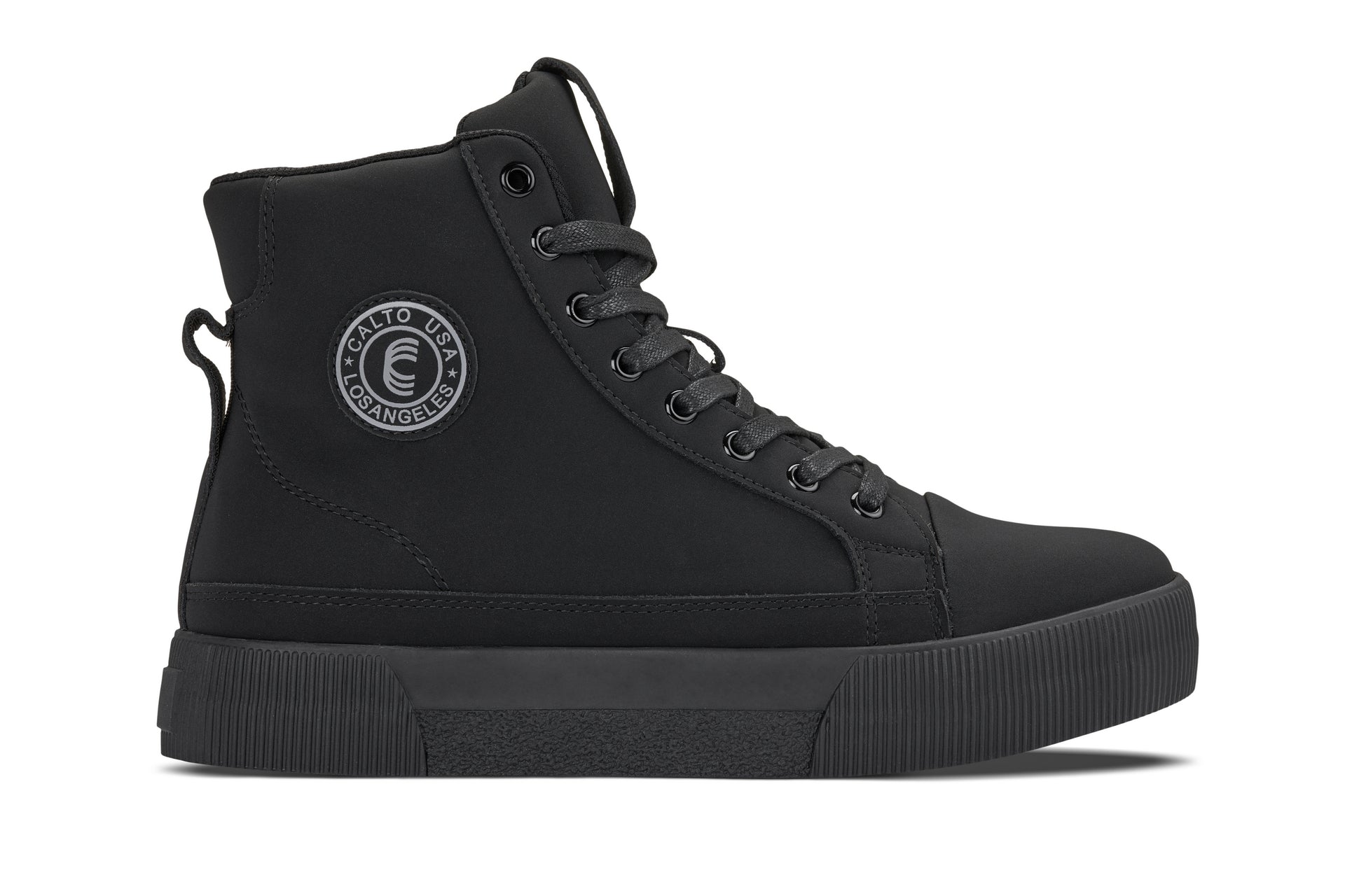 Men's Black Cap Toe High Top Zip-Up Sneaker Boots S3421