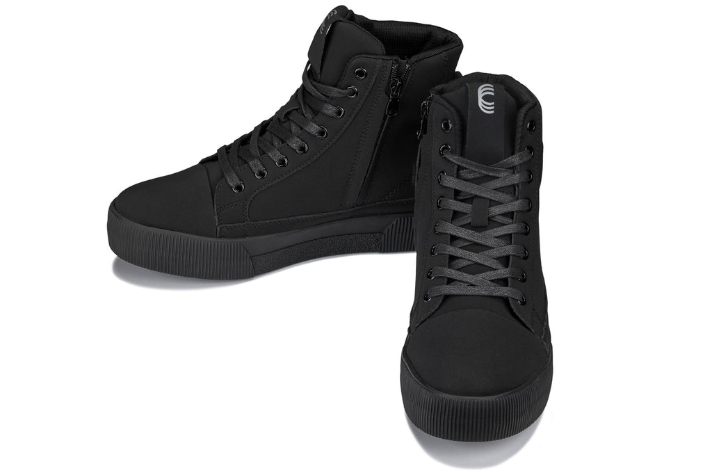 Men's Black Cap Toe High Top Zip-Up Sneaker Boots S3421