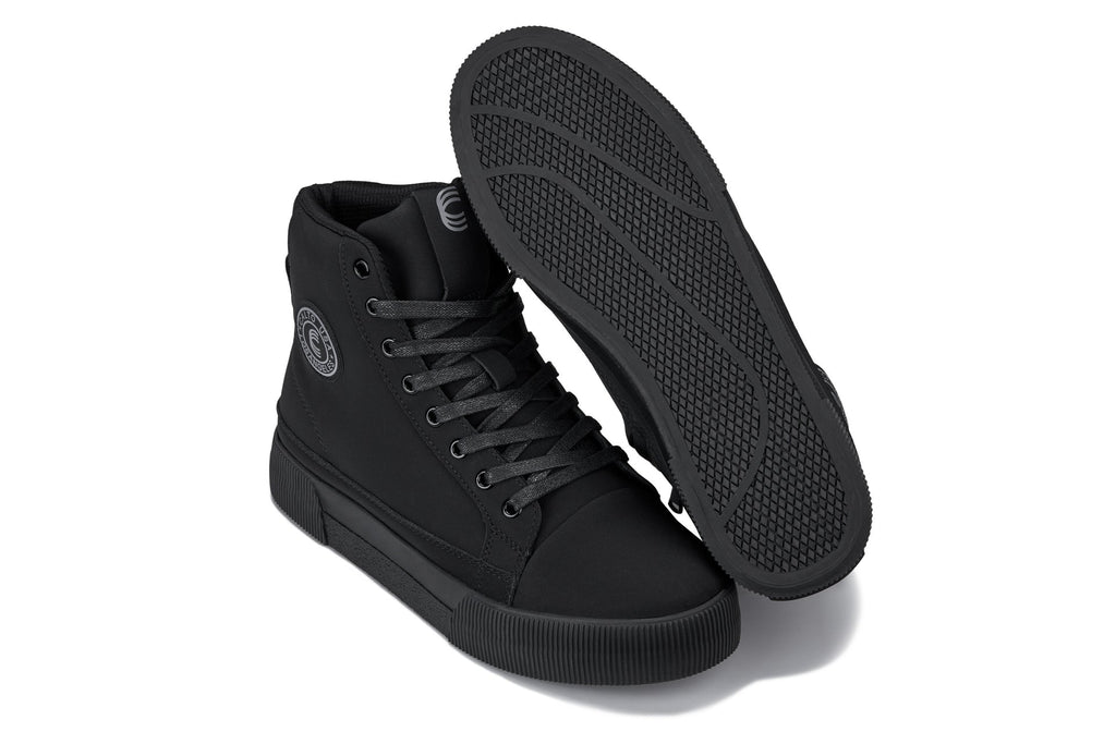 Men's Black Cap Toe High Top Zip-Up Sneaker Boots S3421