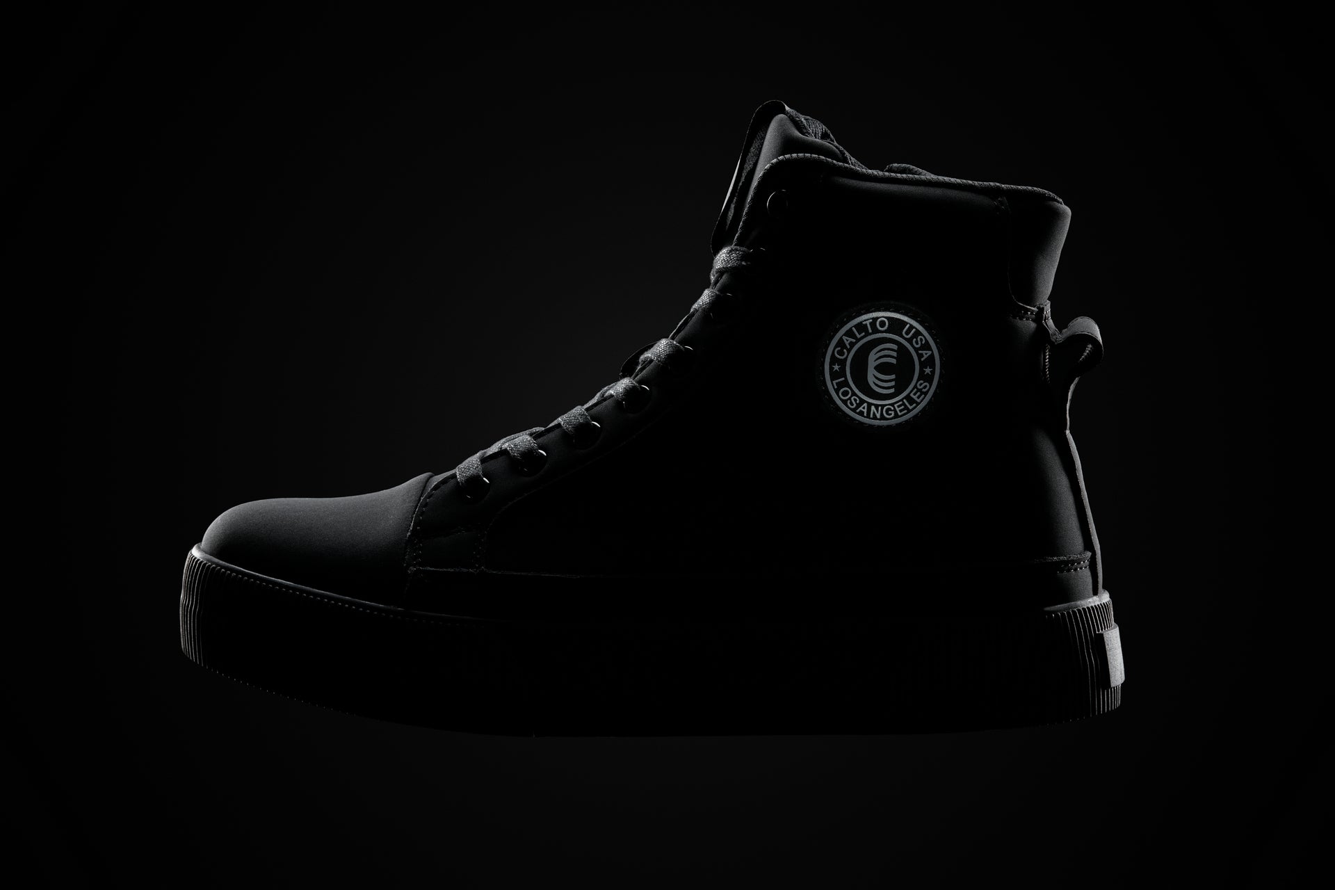 Men's Black Cap Toe High Top Zip-Up Sneaker Boots S3421