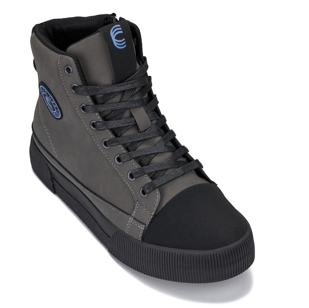 CALTO - S3423 - 2.4 Inches Taller (Grey) - Cap Toe High Top Zip-Up Sneaker Boots