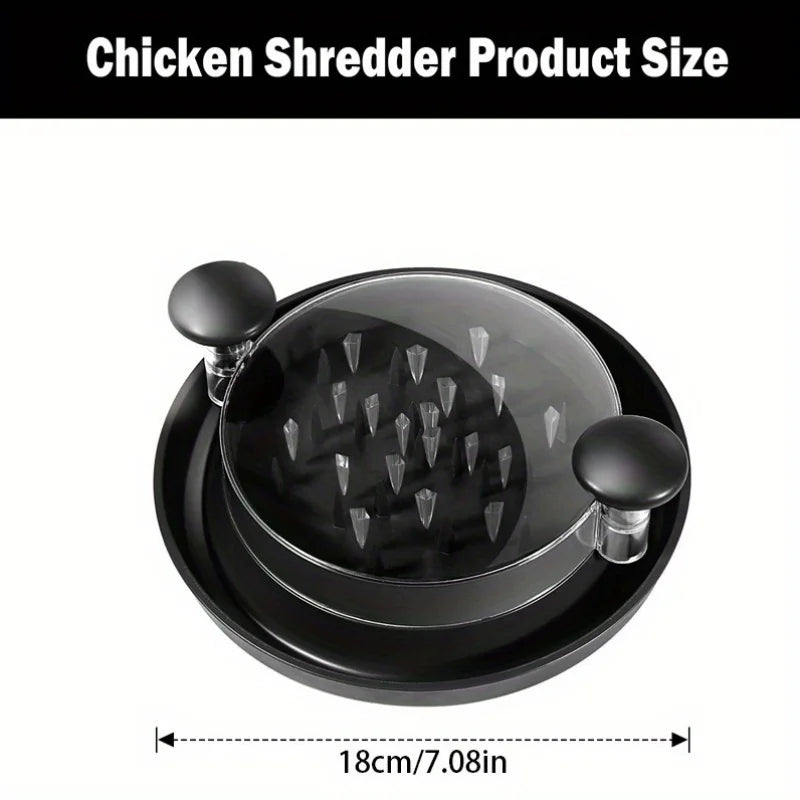 Upgraded Chicken Shredder with Transparent Cover – Large Anti-Slip Rotating Meat and Vegetable Chopper