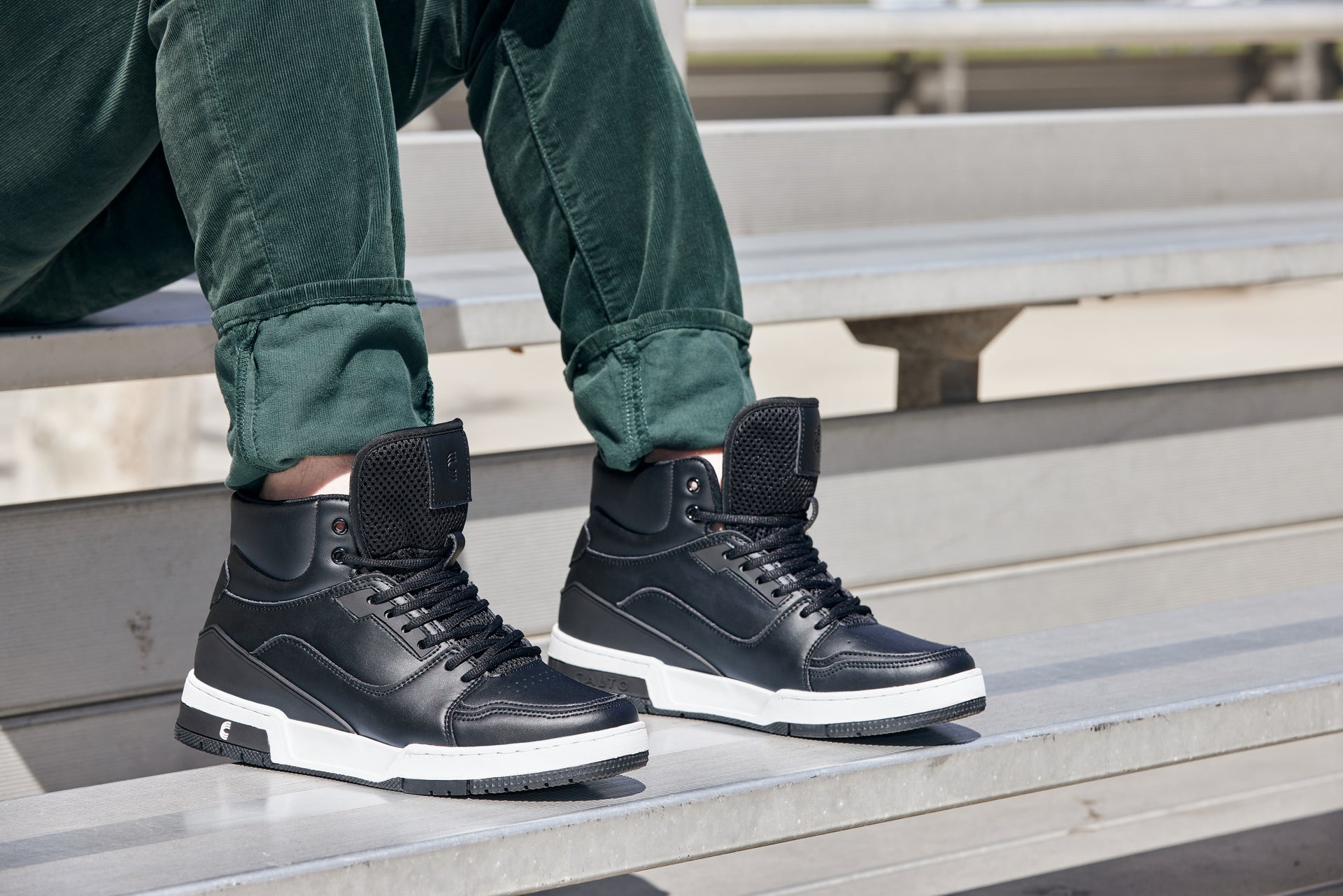 CALTO - S4750 - 3 Inches Taller (Black) - High Top Sneakers