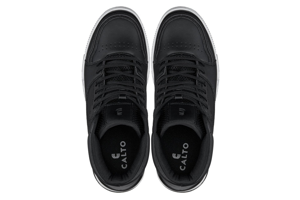 CALTO - S4750 - 3 Inches Taller (Black) - High Top Sneakers