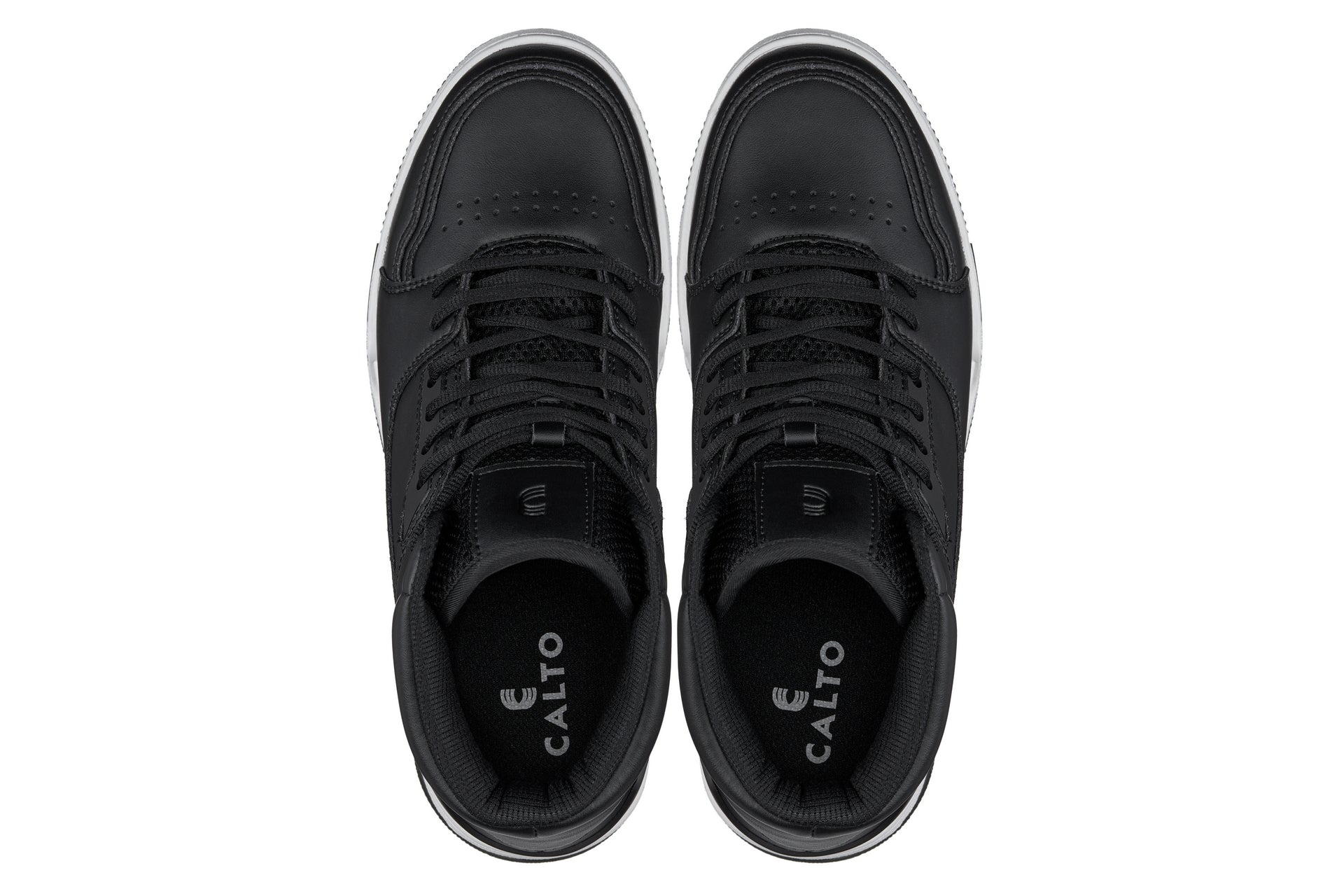 CALTO - S4750 - 3 Inches Taller (Black) - High Top Sneakers