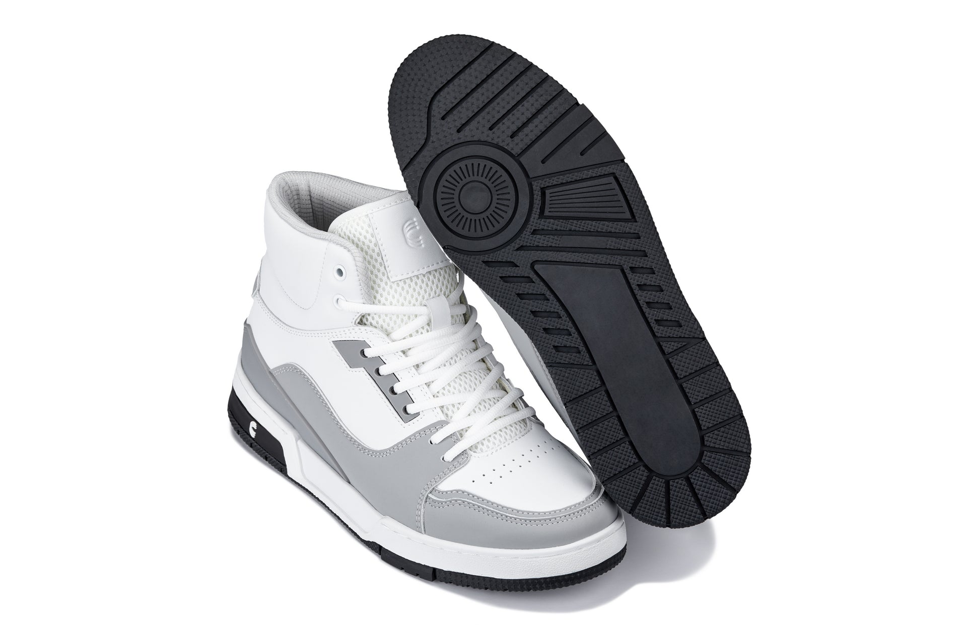 CALTO - S4751 - 3 Inches Taller (White/Grey) - High Top Sneakers