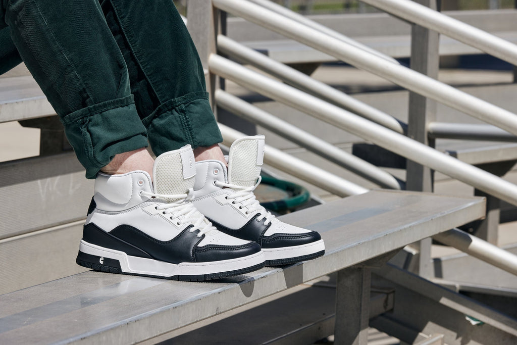 CALTO - S4752 - 3 Inches Taller (White/Black) - High Top Sneakers