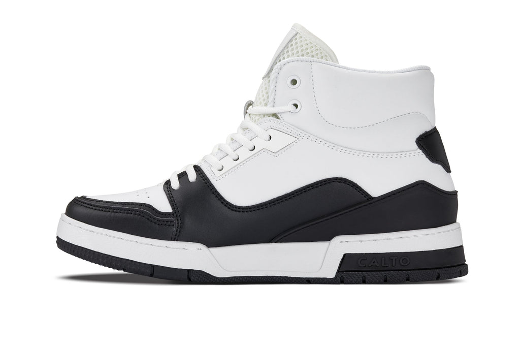 CALTO - S4752 - 3 Inches Taller (White/Black) - High Top Sneakers