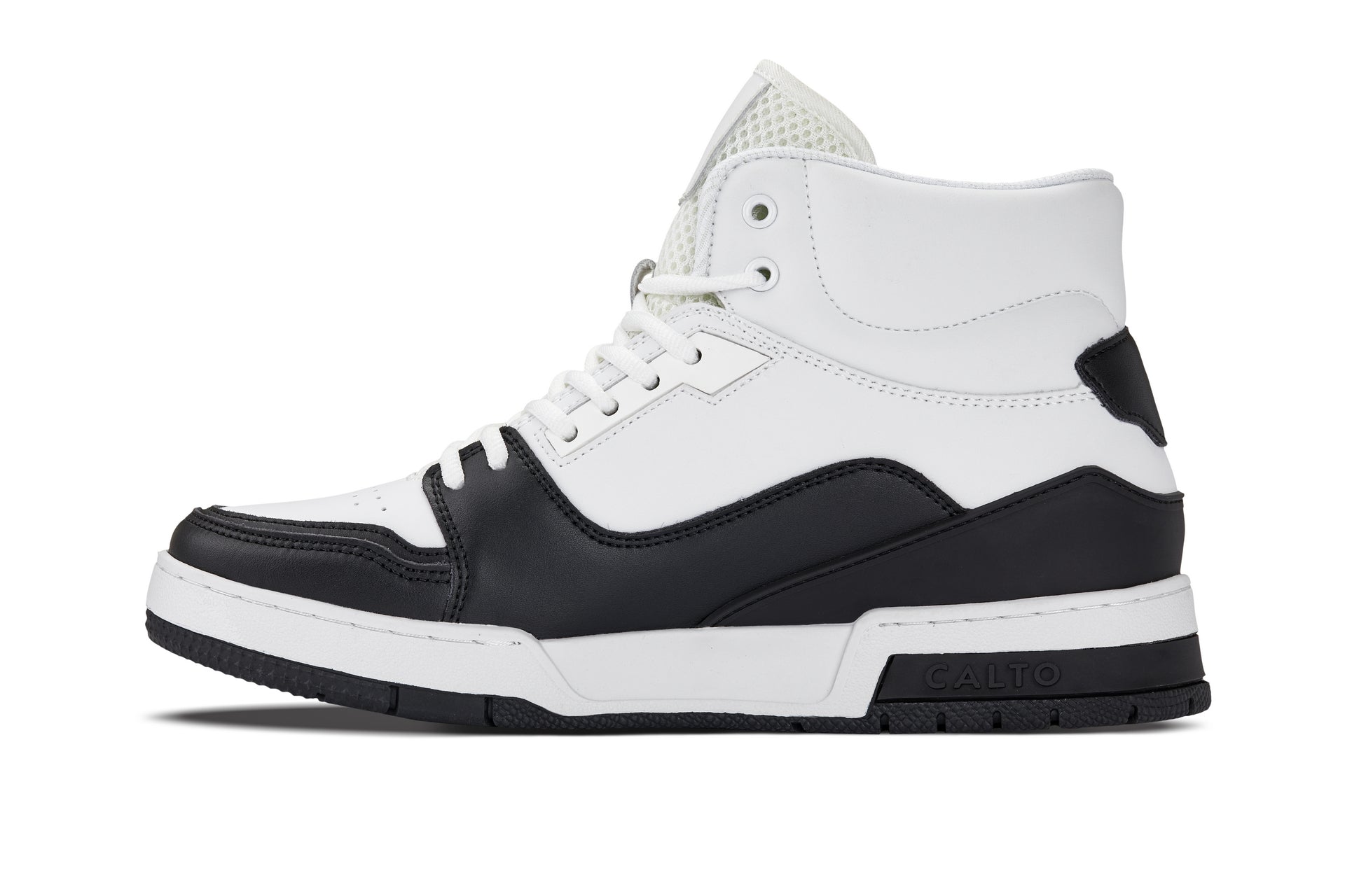 CALTO - S4752 - 3 Inches Taller (White/Black) - High Top Sneakers