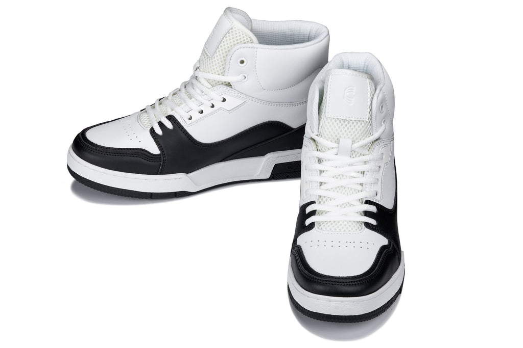 CALTO - S4752 - 3 Inches Taller (White/Black) - High Top Sneakers