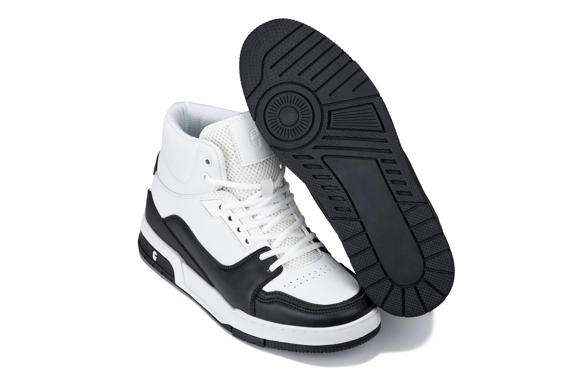 CALTO - S4752 - 3 Inches Taller (White/Black) - High Top Sneakers