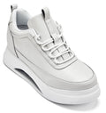 Men's Bone & White Chunky Elevated Platform Sneakers S4926