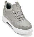 Men's Dove Grey & White Chunky Elevated Platform Sneakers S4927