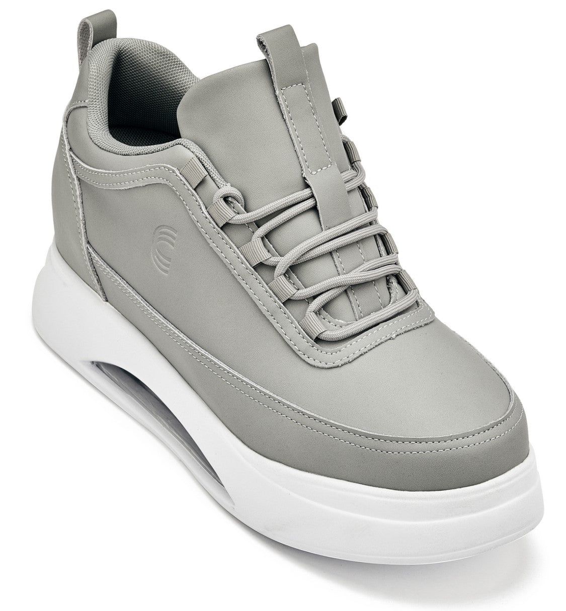 Men's Dove Grey & White Chunky Elevated Platform Sneakers S4927