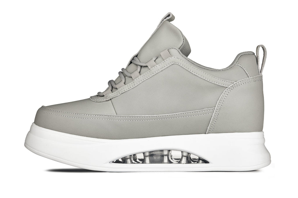 Men's Dove Grey & White Chunky Elevated Platform Sneakers S4927