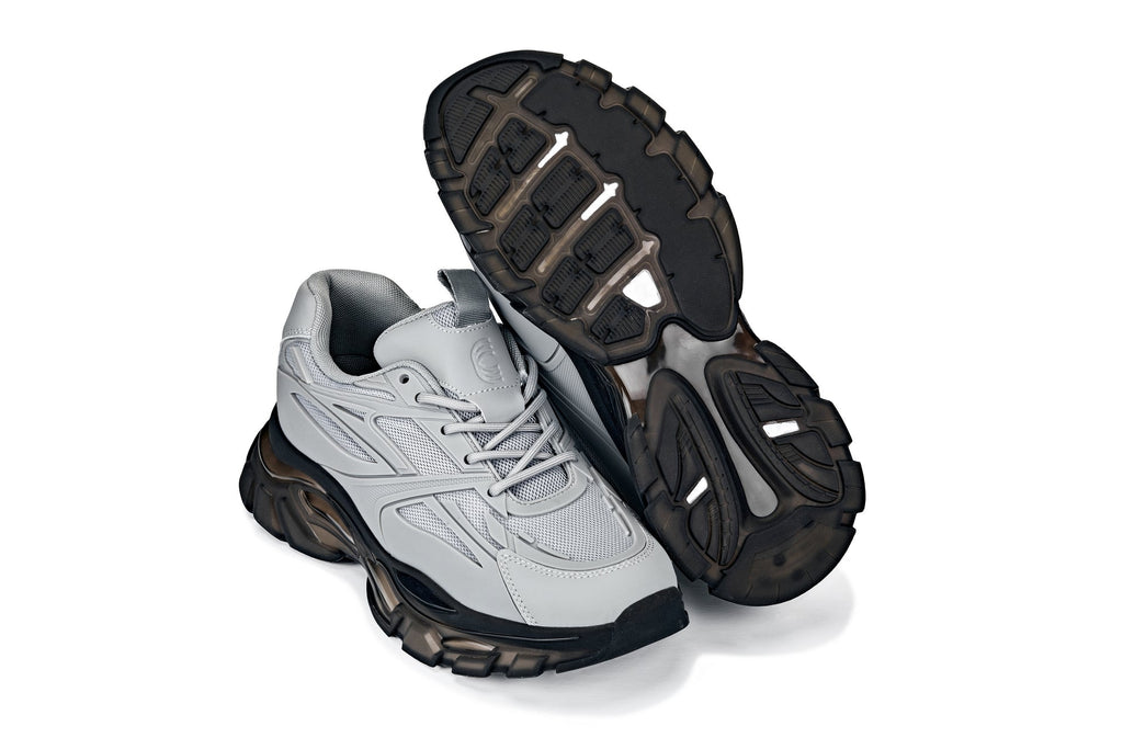 CALTO - S5281 - 2.6 Inches Taller (Cement/Translucent Onyx Sole) - Chunky Sole Sporty Sneakers