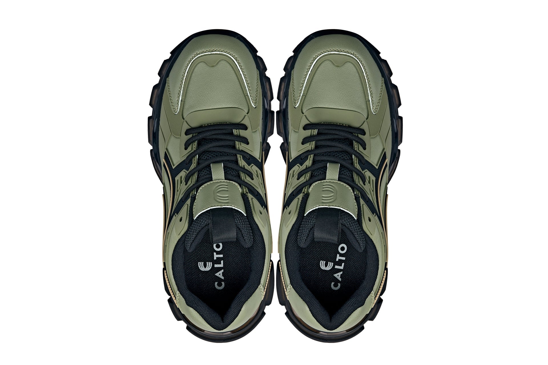 Men's Khaki Green Chunky Sole Sporty Sneakers S5284