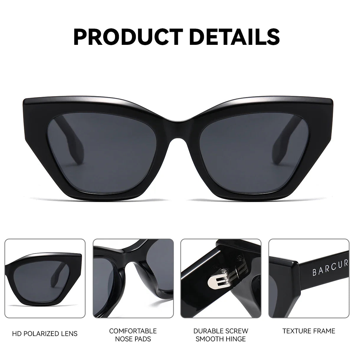 Polarized Women’s Sunglasses – Thick PC Frame with UV400 Protection