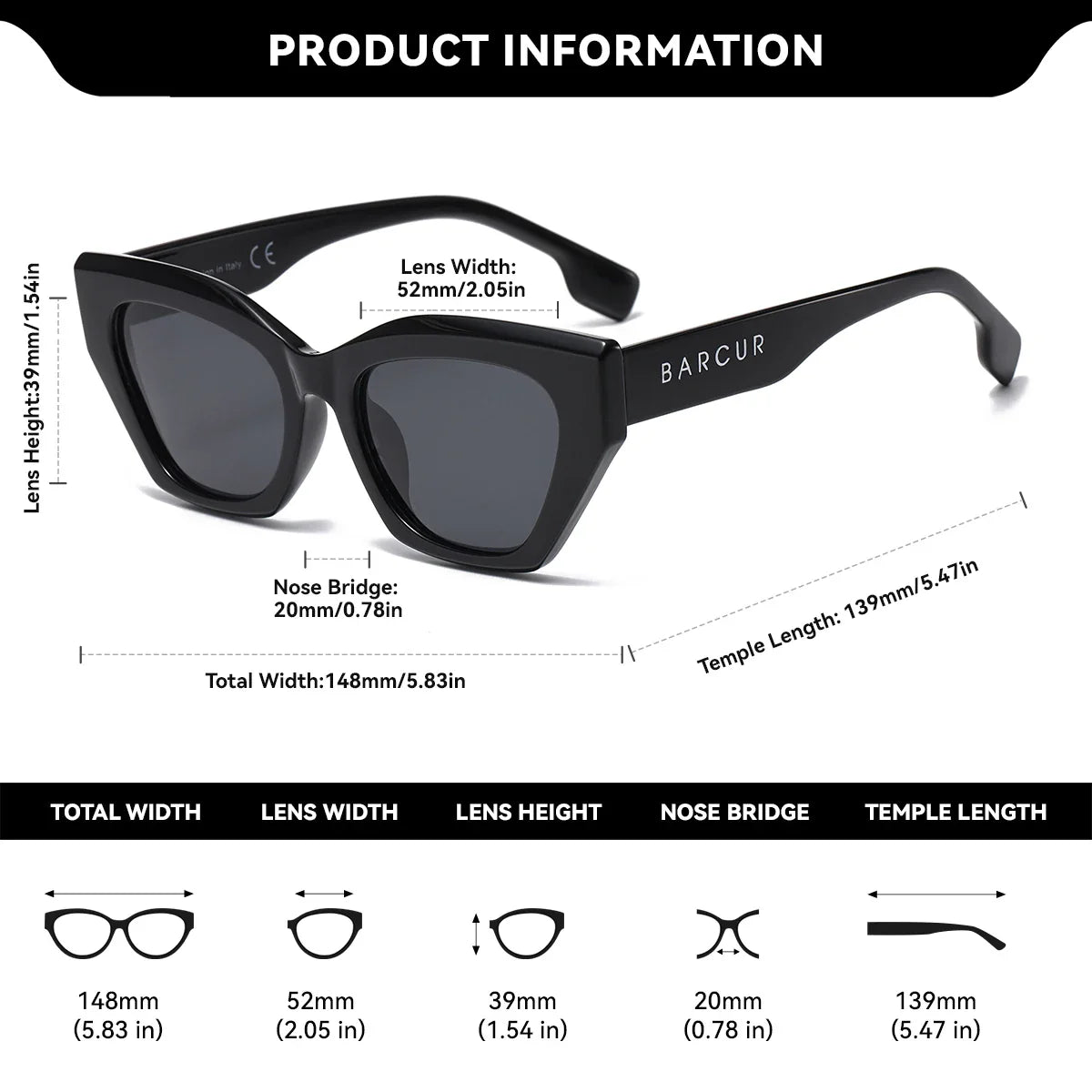 Polarized Women’s Sunglasses – Thick PC Frame with UV400 Protection