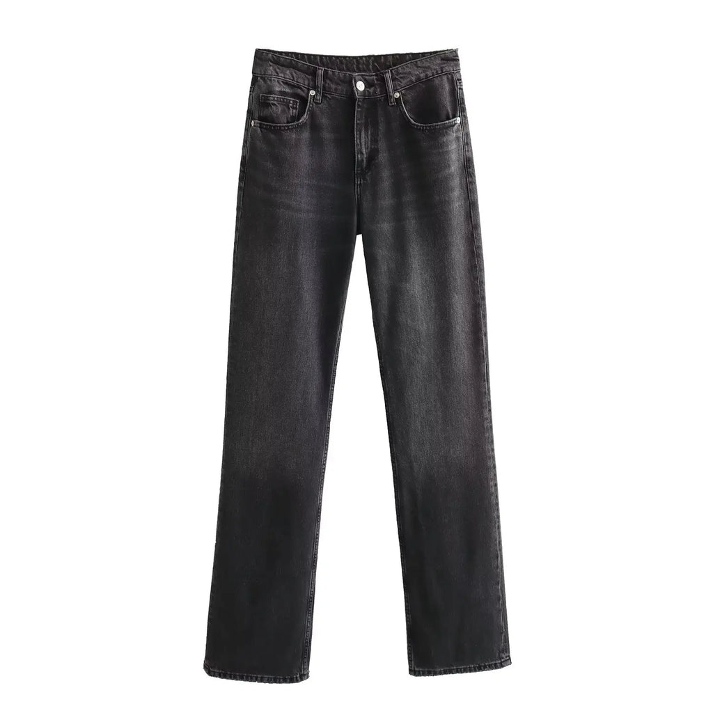Women's High Waist Straight Leg Jeans