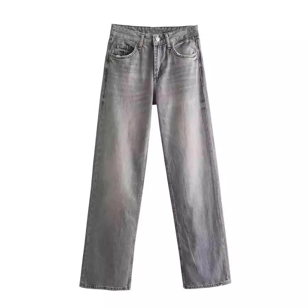 Women's High Waist Straight Leg Jeans
