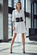 White Midi Shirt - Loose Breathable Long Blouse