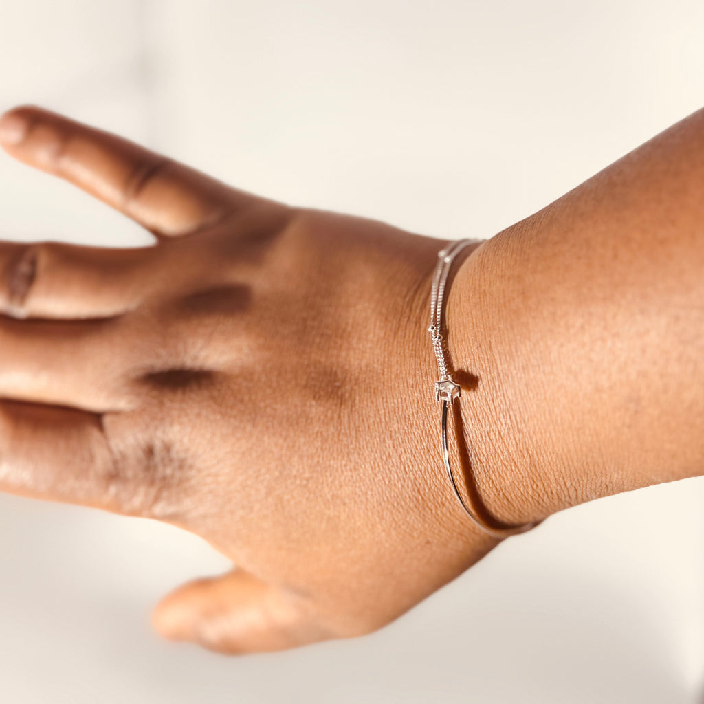 S925 Silver Bangled Bracelet – Elegant S925 Bangle & Double Silver Bracelet | Women's | Amtikiss Casuals