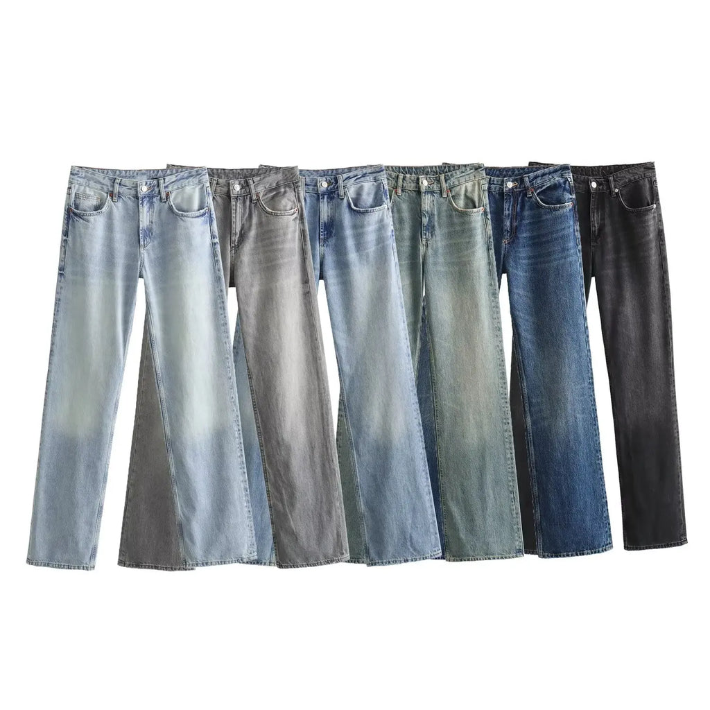Women's High Waist Straight Leg Jeans