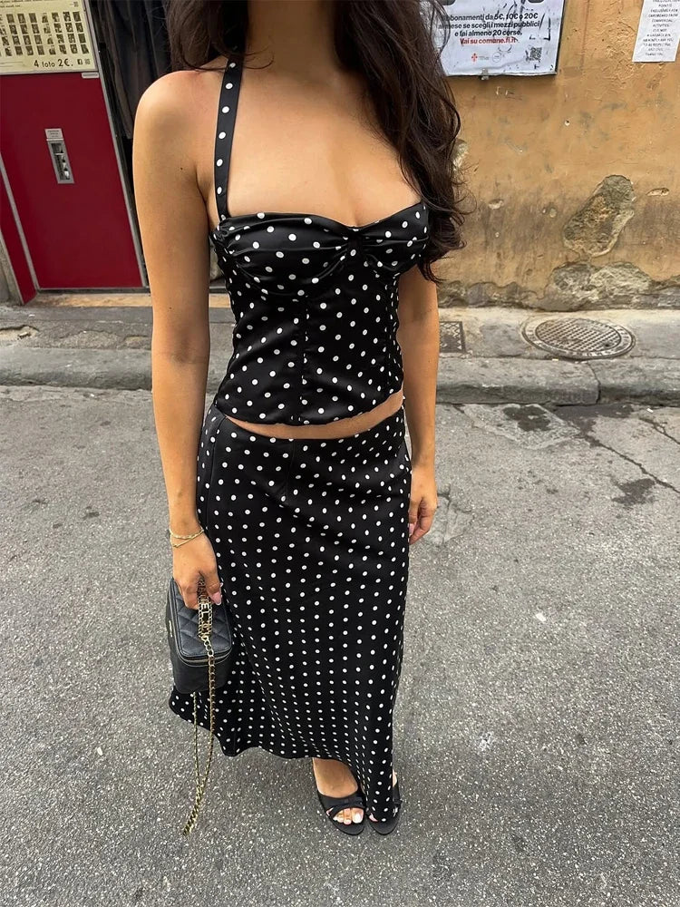 Retro Polka Dot Skirt Sets 2026 Vacation Outfit