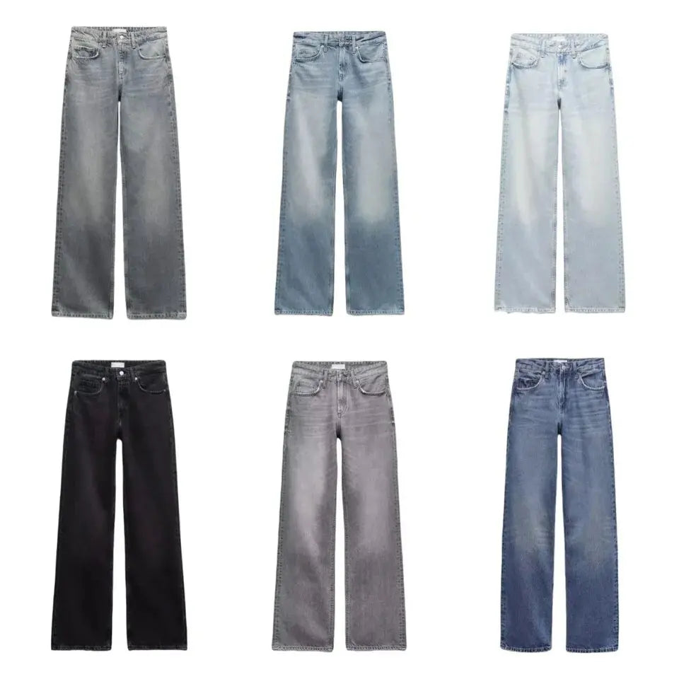 Women's High Waist Straight Leg Jeans