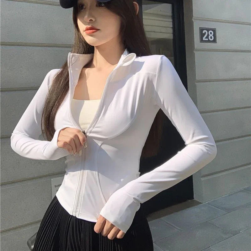 2026 Slim Fit Long Sleeve Tight UV Protection Crop Tops