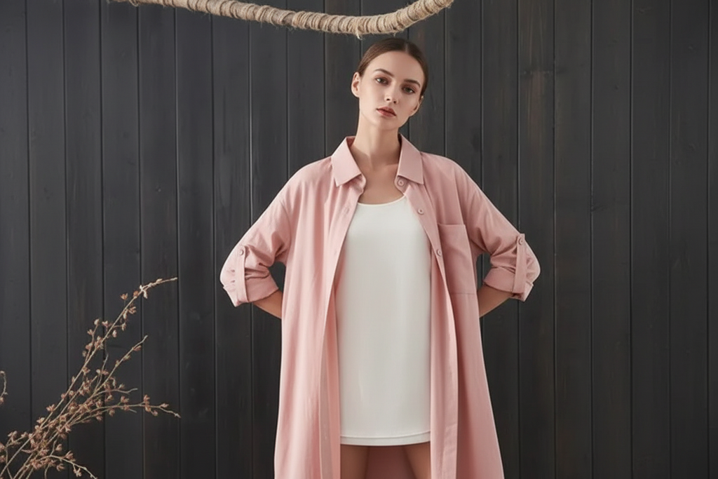 White Midi Shirt - Loose Breathable Long Blouse