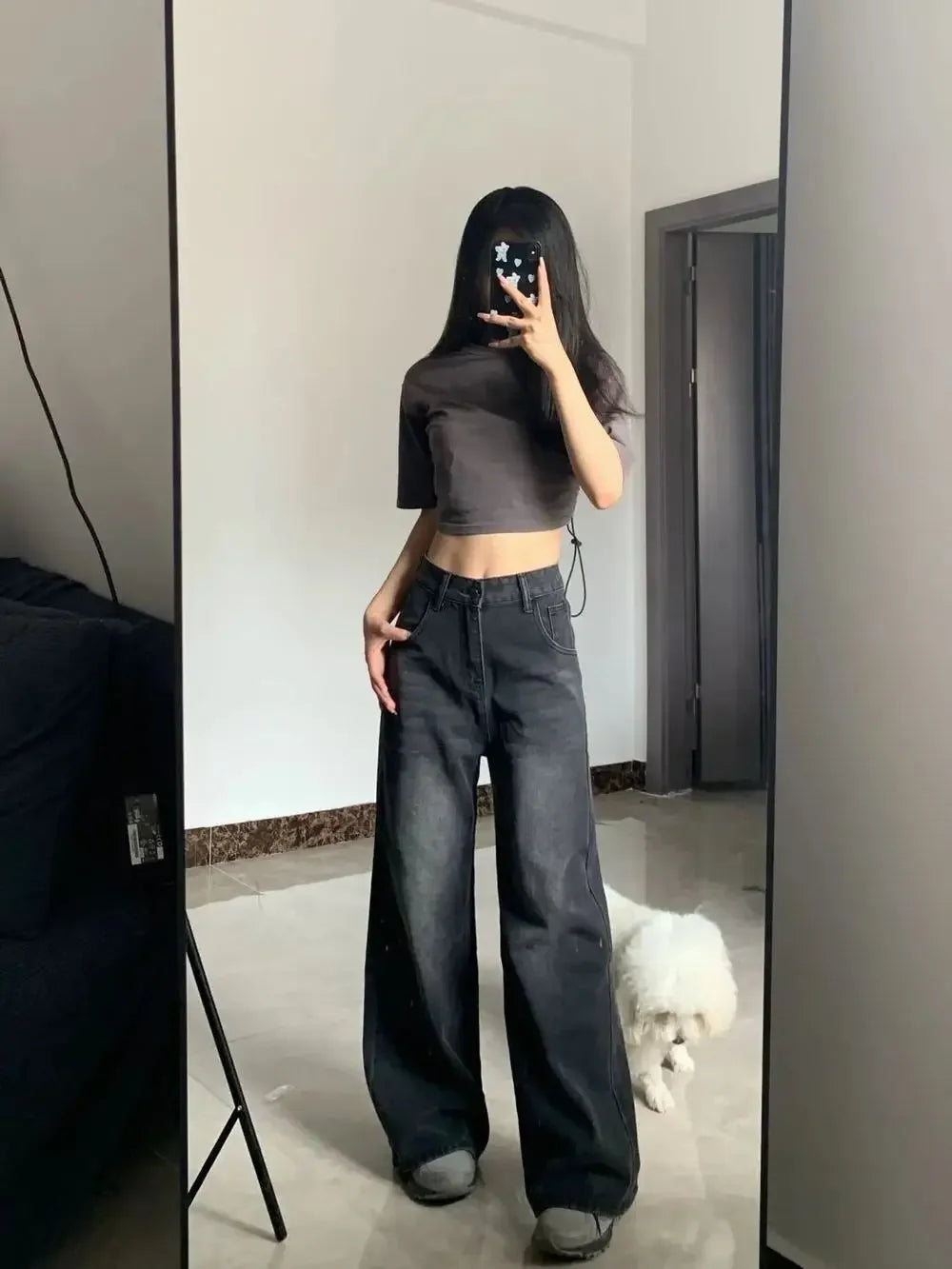 Bell Bottom Plus-size Female Denim Trousers