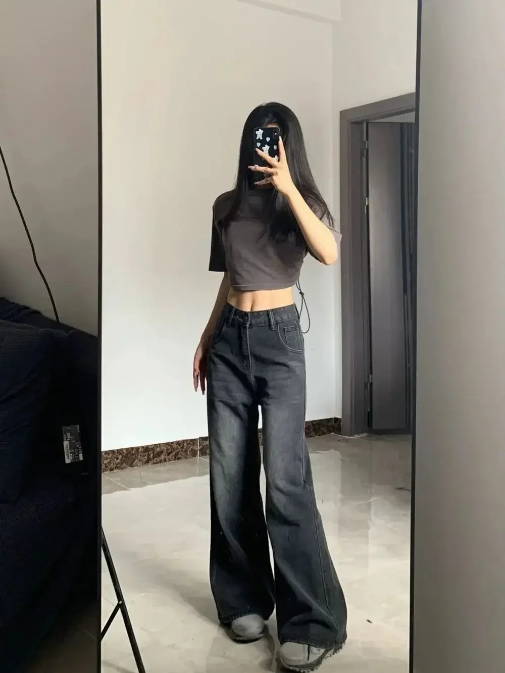 Bell Bottom Plus-size Female Denim Trousers