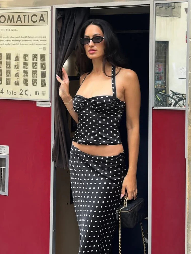 Retro Polka Dot Skirt Sets 2026 Vacation Outfit
