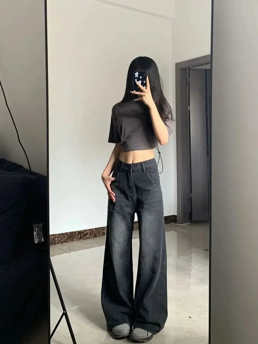 Bell Bottom Plus-size Female Denim Trousers