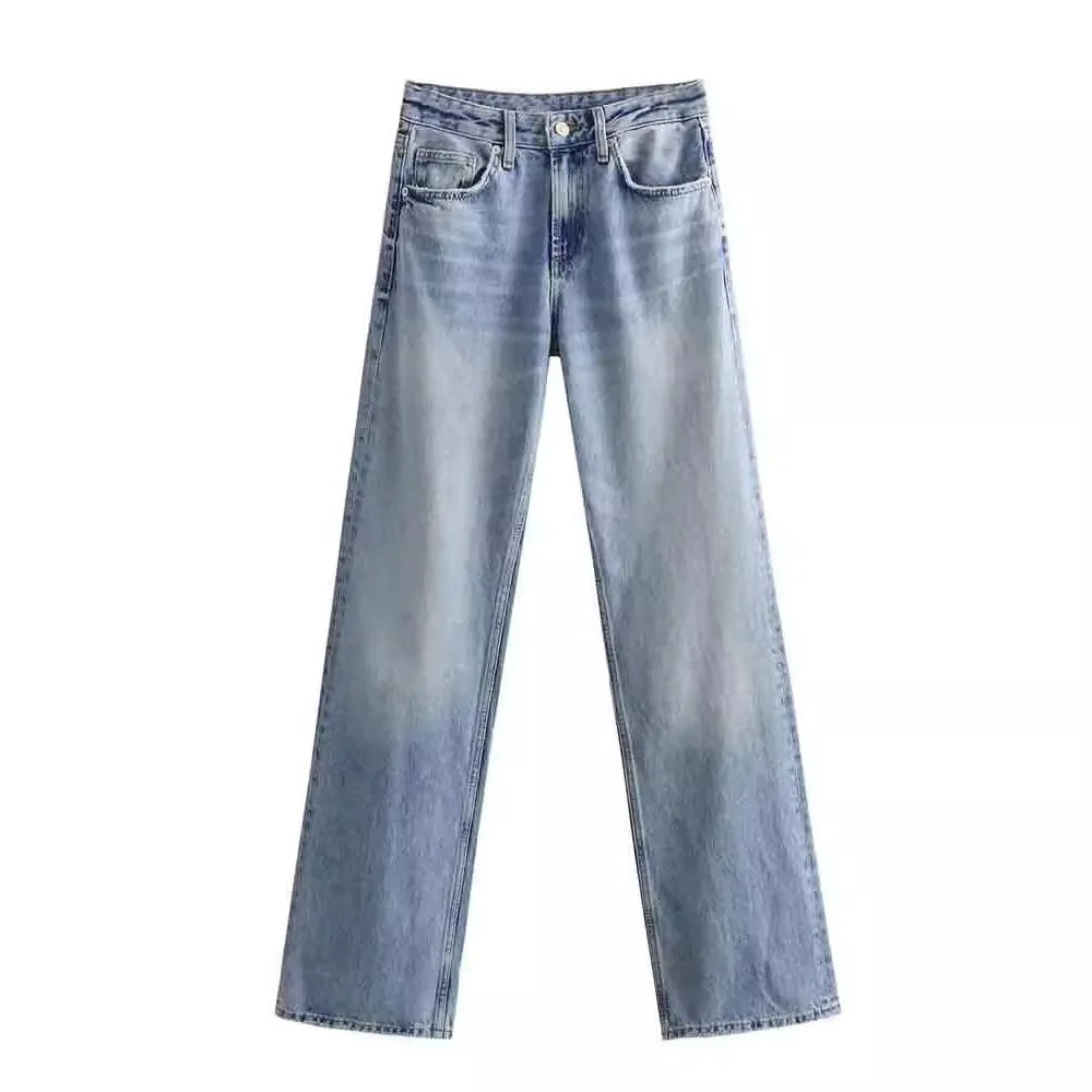 Women's High Waist Straight Leg Jeans