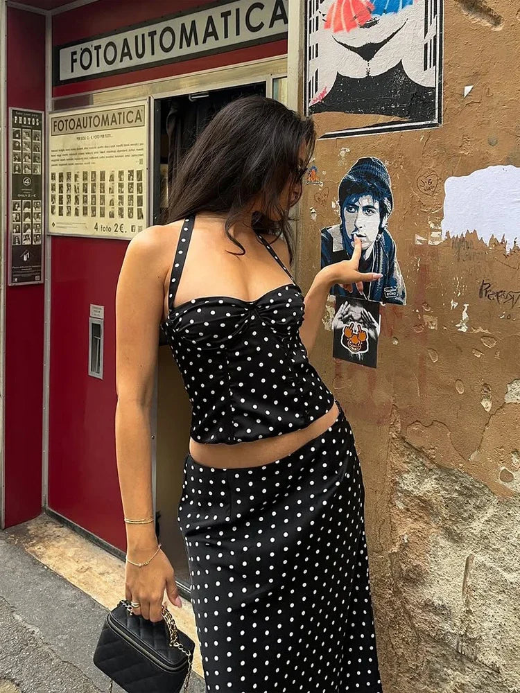 Retro Polka Dot Skirt Sets 2026 Vacation Outfit