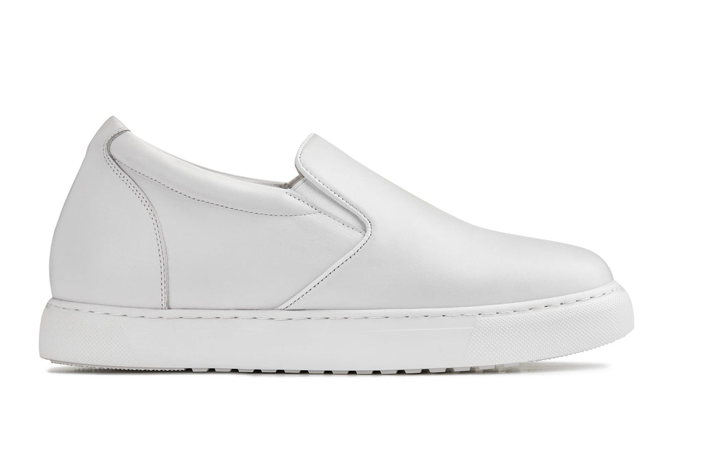 CALTO - T1022 - 2.6 Inches Taller (White) - Lightweight Nappa Leather Loafer