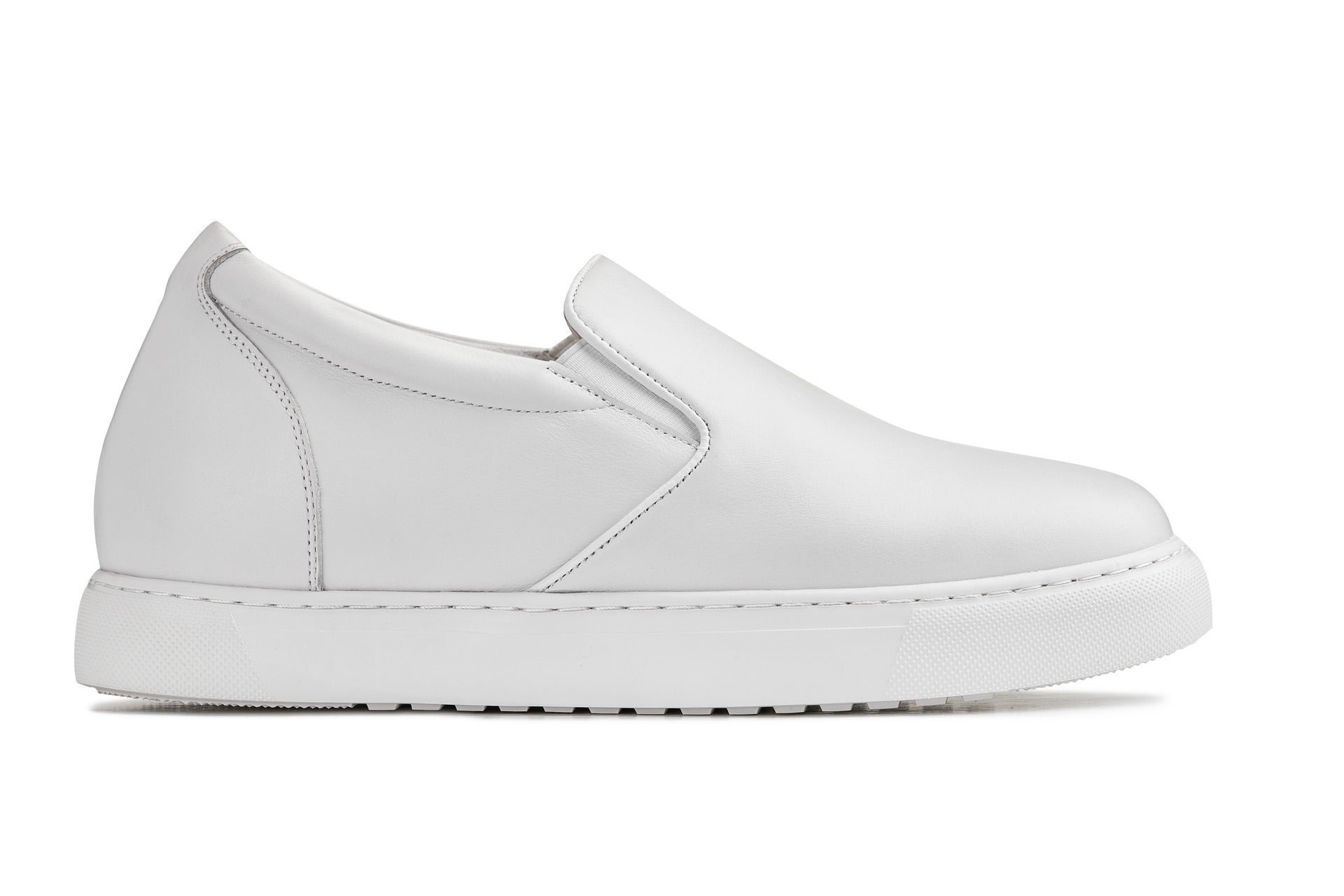 CALTO - T1022 - 2.6 Inches Taller (White) - Lightweight Nappa Leather Loafer