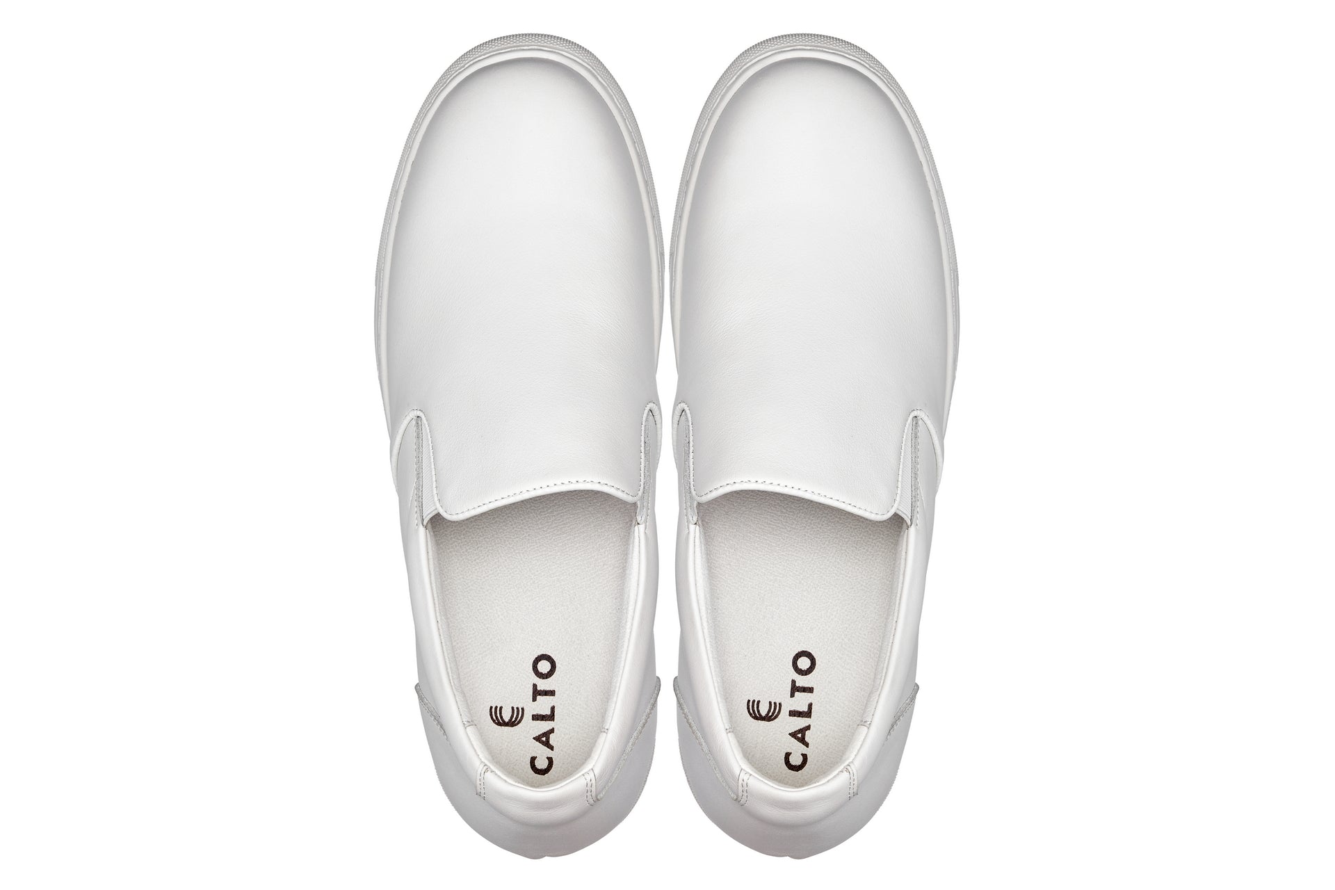 CALTO - T1022 - 2.6 Inches Taller (White) - Lightweight Nappa Leather Loafer