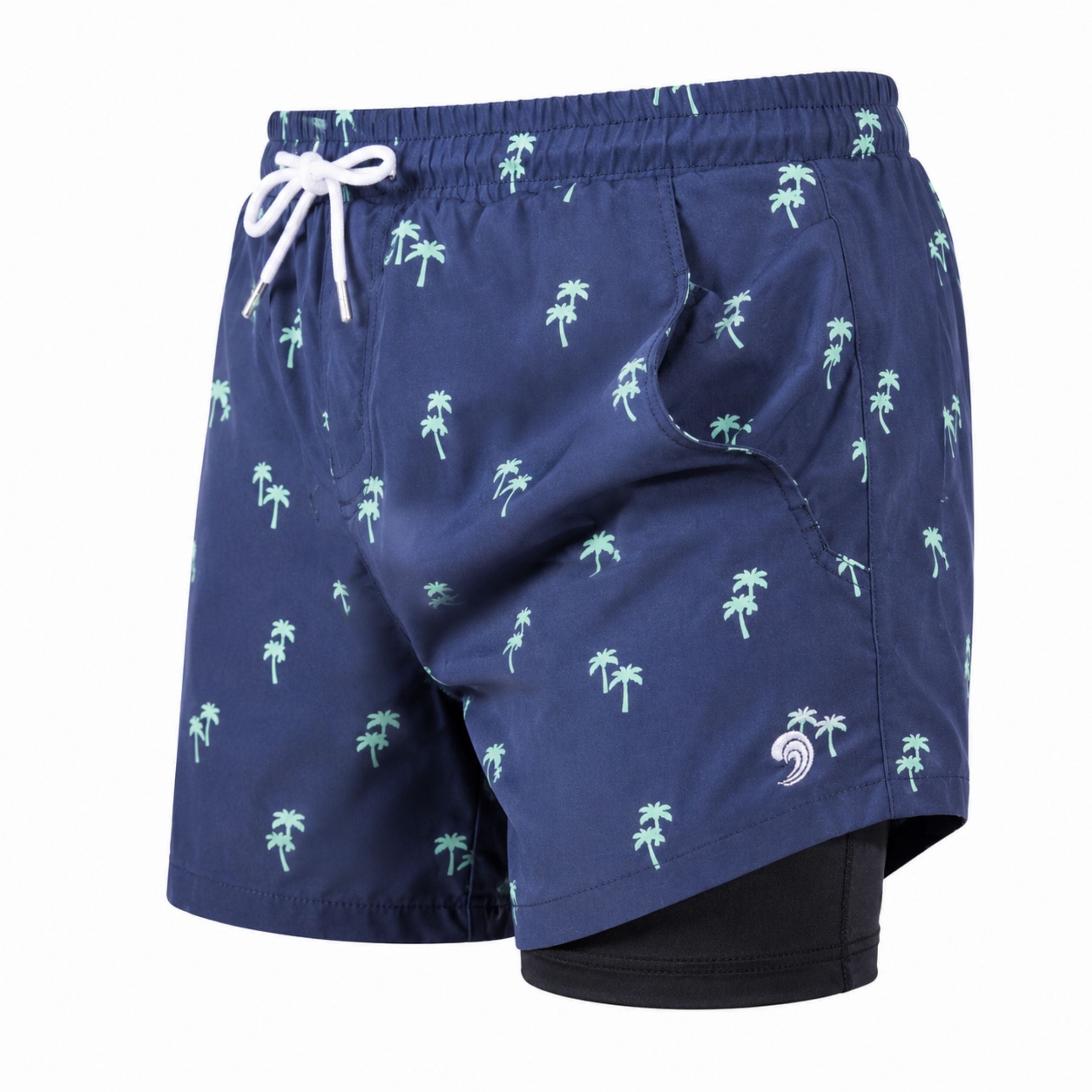 Tropical Trees - Waterproof Swim Shorts With A Waterproof Pocket
