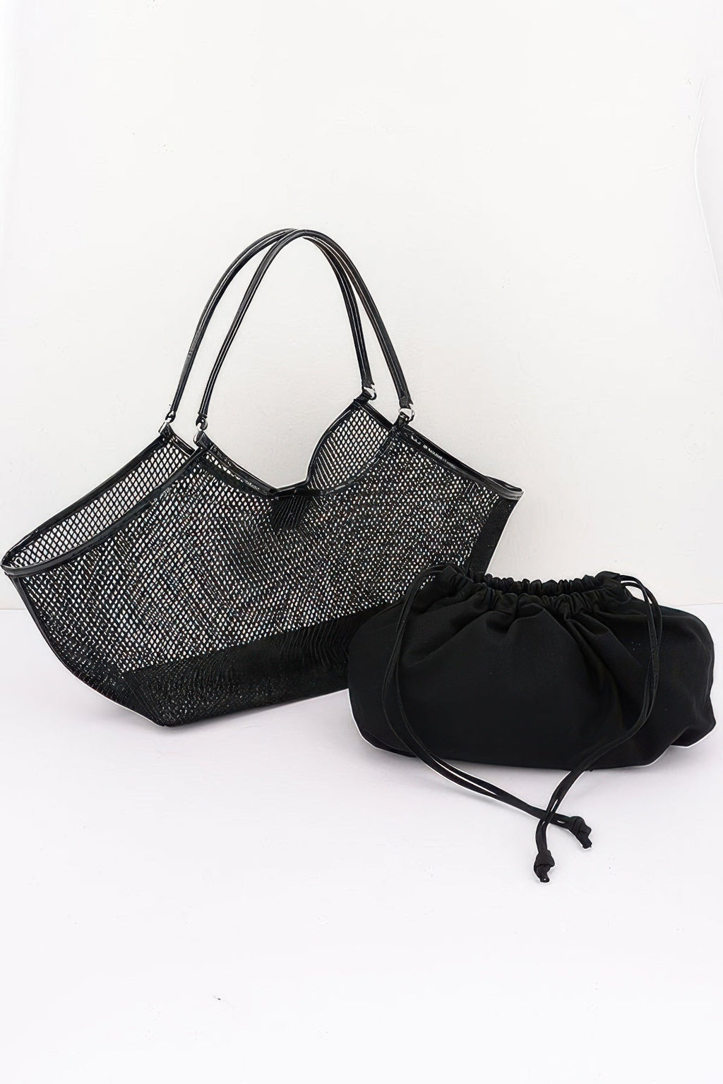 BYMANYC Women's Mesh Tote Bag with Removable Liner