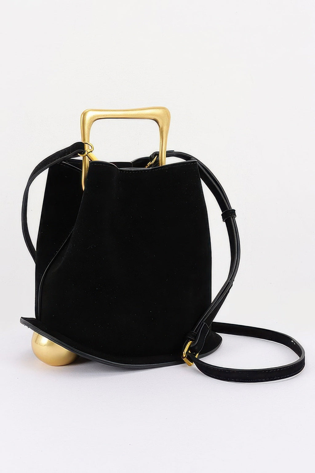 BYMANYC Women's Faux Suede Bag with Metal Handle