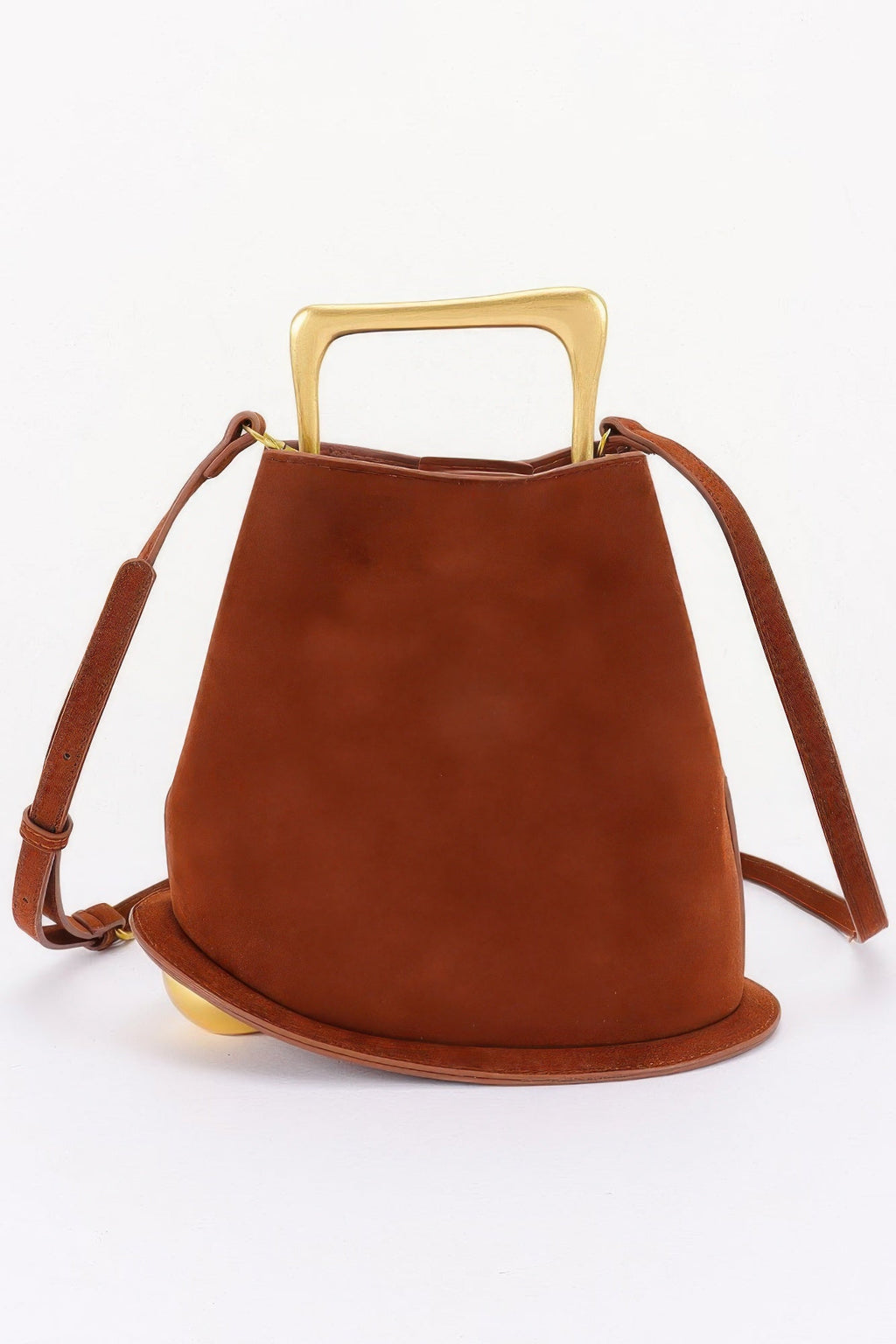 BYMANYC Women's Faux Suede Bag with Metal Handle