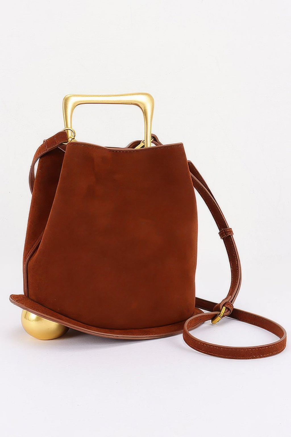 BYMANYC Women's Faux Suede Bag with Metal Handle