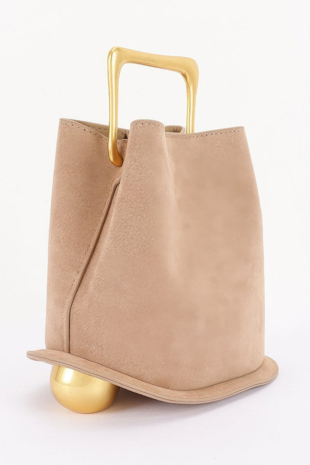 BYMANYC Women's Faux Suede Bag with Metal Handle